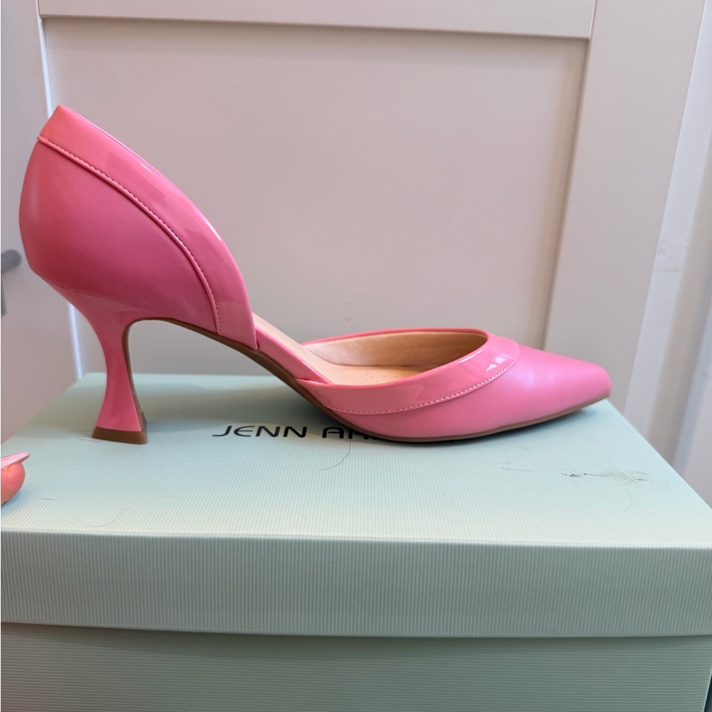 Pink Pointed-Toe D'Orsay Mid Heels